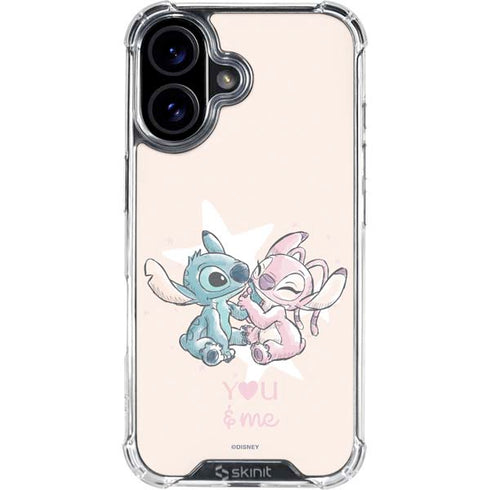 Disney Lilo and Stitch Stitch and Angel iPhone 16 Plus Clear Case