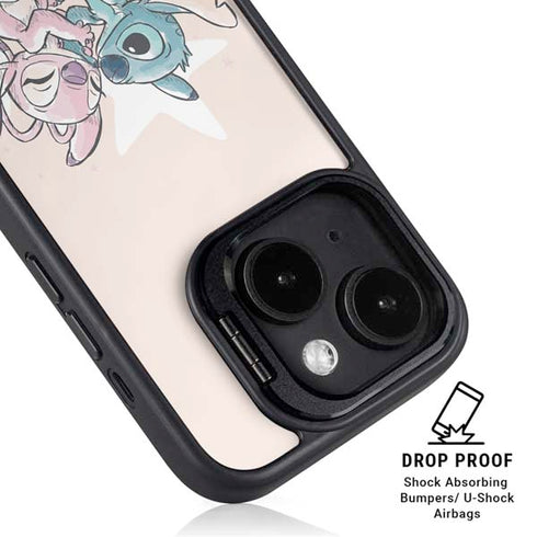 Disney Lilo and Stitch Stitch and Angel iPhone 16 Plus Kickstand Case