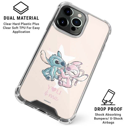 Disney Lilo and Stitch Stitch and Angel iPhone 16 Pro Max Clear Case