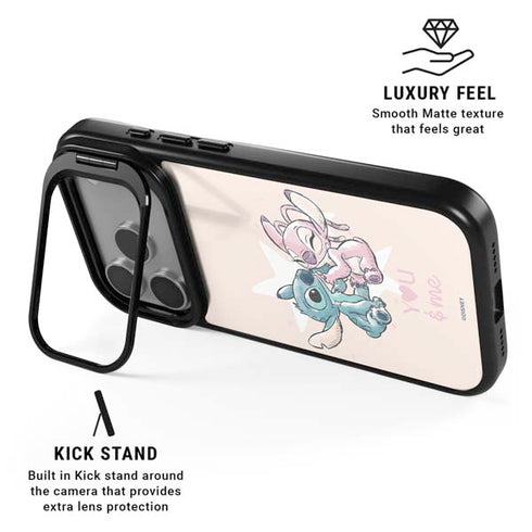 Disney Lilo and Stitch Stitch and Angel iPhone 17 Pro Kickstand Case