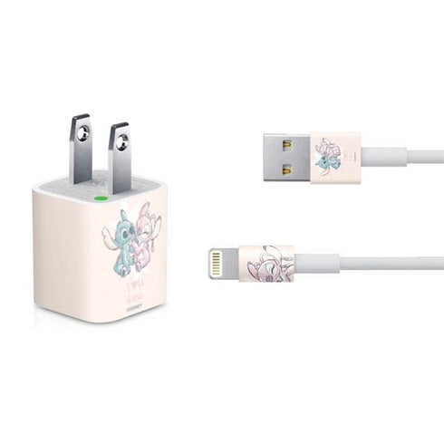 Disney Lilo and Stitch Stitch and Angel iPhone Charger (5W USB) Skin