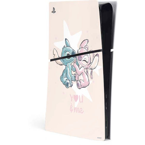 Disney Lilo and Stitch Stitch and Angel PS5 Slim Digital Edition Console Skin