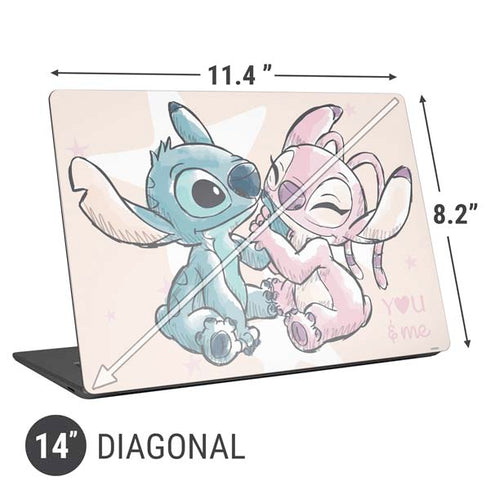 Disney Lilo and Stitch Stitch and Angel Universal Laptop 14in (11.4 x 8.2in) Skin