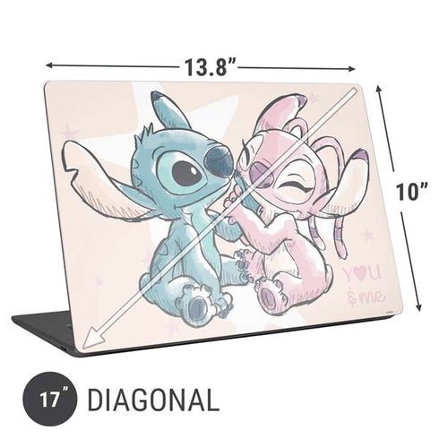 Disney Lilo and Stitch Stitch and Angel Universal Laptop 17in (13.8 x 10in) Skin