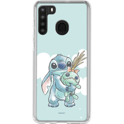 Disney Lilo and Stitch Stitch and Scrump Galaxy A21 Clear Case