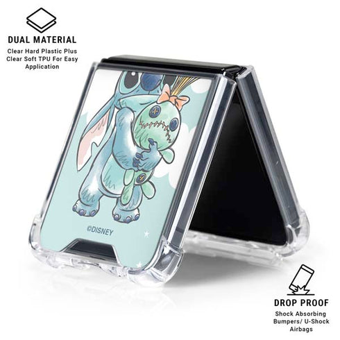 Disney Lilo and Stitch Stitch and Scrump Galaxy Z Flip7 Clear Case