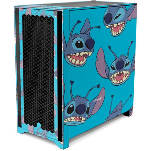 Disney Lilo and Stitch Face Expression Pattern Corsair 4000D Tempered Glass Mid-Tower ATX Case Skin