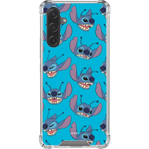 Disney Lilo and Stitch Face Expression Pattern Galaxy A17 Clear Case