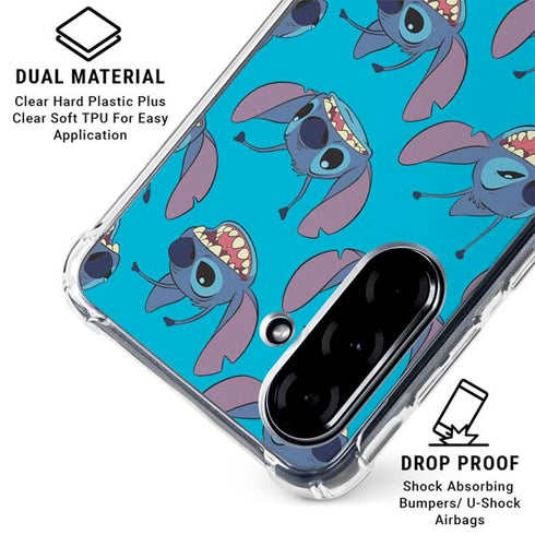 Disney Lilo and Stitch Face Expression Pattern Galaxy A36 5G Clear Case