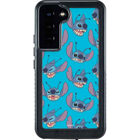 Disney Lilo and Stitch Face Expression Pattern Galaxy S24 Plus Waterproof Case