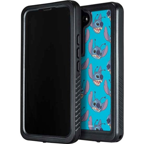 Disney Lilo and Stitch Face Expression Pattern Galaxy S24 Plus Waterproof Case