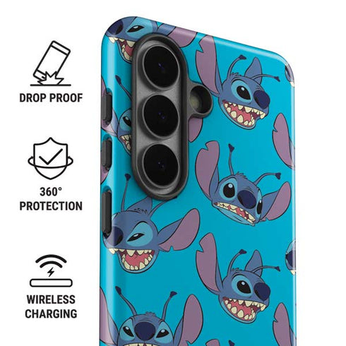 Disney Lilo and Stitch Face Expression Pattern Galaxy S26 Impact Case