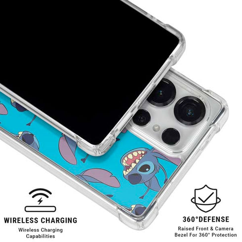 Disney Lilo and Stitch Face Expression Pattern Galaxy S26 Ultra Clear Case