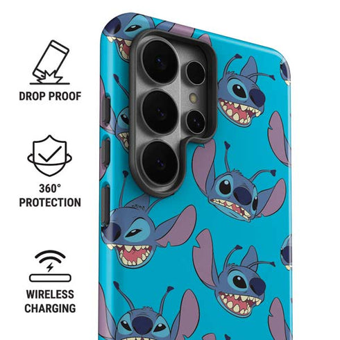 Disney Lilo and Stitch Face Expression Pattern Galaxy S26 Ultra Impact Case
