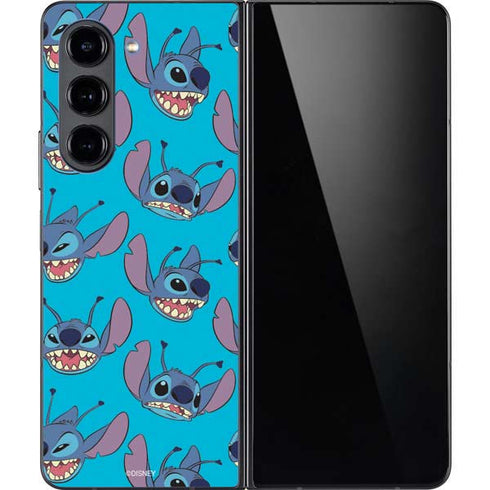 Disney Lilo and Stitch Face Expression Pattern Galaxy Z Fold5 5G Skin