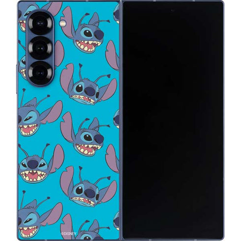 Disney Lilo and Stitch Face Expression Pattern Galaxy Z Fold6 Skin