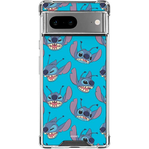 Disney Lilo and Stitch Face Expression Pattern Google Pixel 8a Clear Case