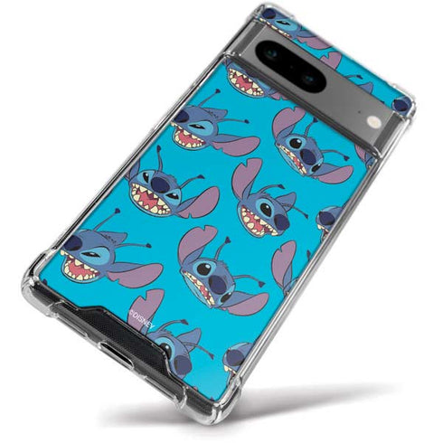 Disney Lilo and Stitch Face Expression Pattern Google Pixel 8a Clear Case