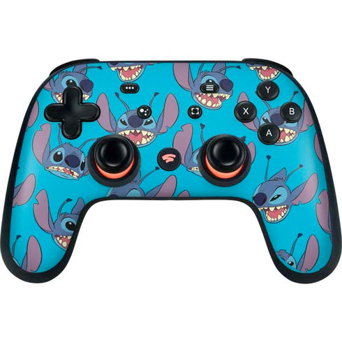 Disney Lilo and Stitch Face Expression Pattern Google Stadia Controller Skin