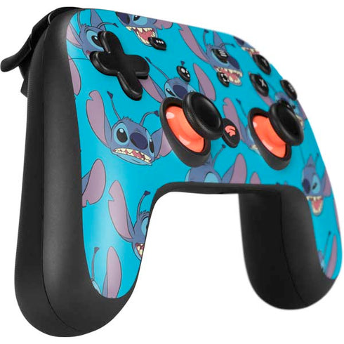 Disney Lilo and Stitch Face Expression Pattern Google Stadia Controller Skin