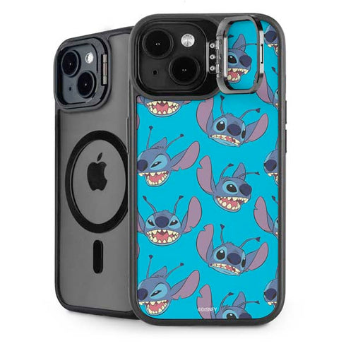 Disney Lilo and Stitch Face Expression Pattern iPhone 14 Plus Kickstand Case