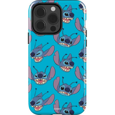 Disney Lilo and Stitch Face Expression Pattern iPhone 15 Pro Impact Case
