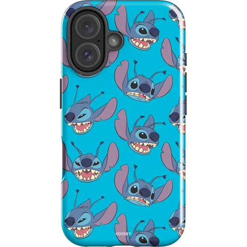 Disney Lilo and Stitch Face Expression Pattern iPhone 16 Impact Case