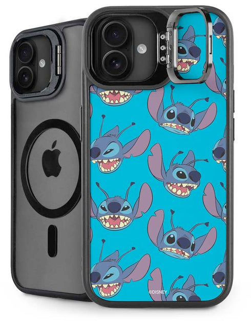 Disney Lilo and Stitch Face Expression Pattern iPhone 16 Kickstand Case