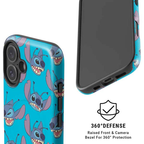 Disney Lilo and Stitch Face Expression Pattern iPhone 16 Magsafe Impact Case