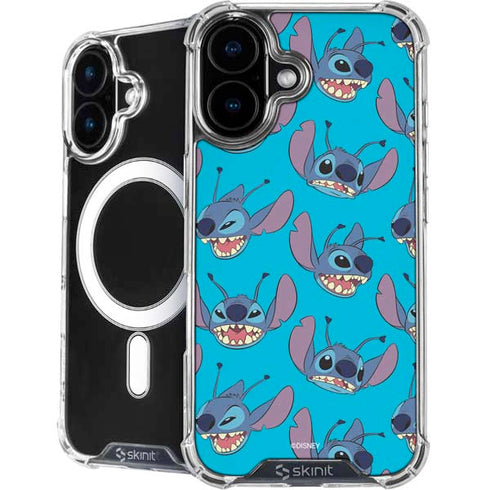 Disney Lilo and Stitch Face Expression Pattern iPhone 16 Plus MagSafe Case