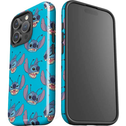 Disney Lilo and Stitch Face Expression Pattern iPhone 16 Pro Impact Case