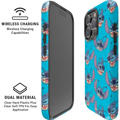 Disney Lilo and Stitch Face Expression Pattern iPhone 16 Pro Magsafe Impact Case