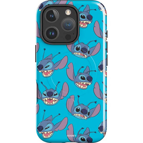 Disney Lilo and Stitch Face Expression Pattern iPhone 16 Pro Max Magsafe Impact Case