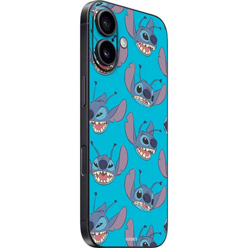 Disney Lilo and Stitch Face Expression Pattern iPhone 16 Skin