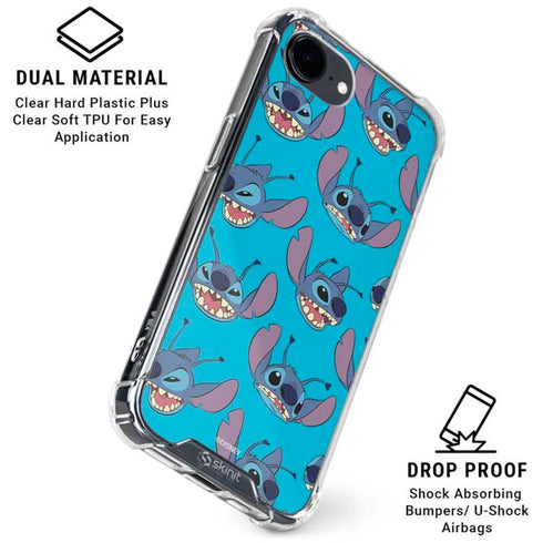 Disney Lilo and Stitch Face Expression Pattern iPhone 16e Clear Case