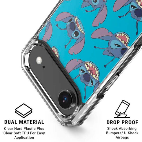 Disney Lilo and Stitch Face Expression Pattern iPhone 17 Air Clear Case