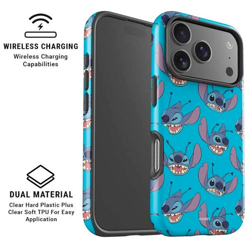 Disney Lilo and Stitch Face Expression Pattern iPhone 17 Pro Magsafe Impact Case