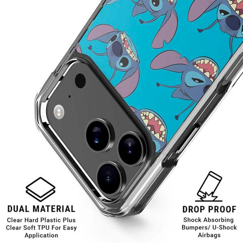 Disney Lilo and Stitch Face Expression Pattern iPhone 18 Pro Clear Case