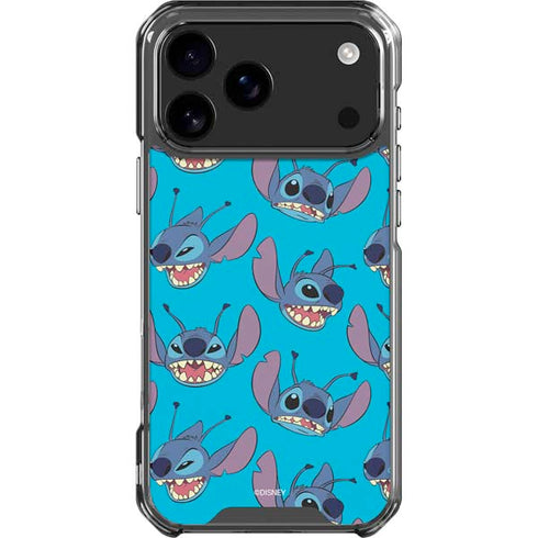 Disney Lilo and Stitch Face Expression Pattern iPhone 18 Pro Max Clear Case