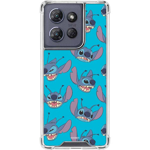 Disney Lilo and Stitch Face Expression Pattern Moto G Play 5G (2025) Clear Case