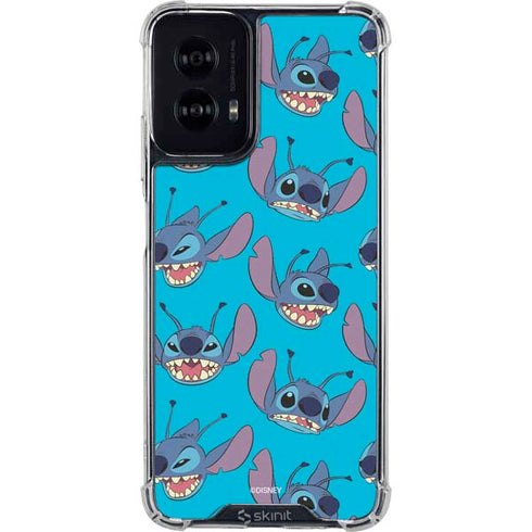Disney Lilo and Stitch Face Expression Pattern Moto G Power 5G (2024) Clear Case