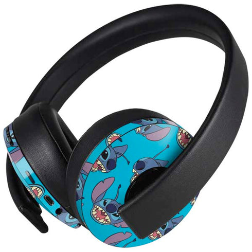 Disney Lilo and Stitch Face Expression Pattern PlayStation 4 Gold Wireless Headset Skin