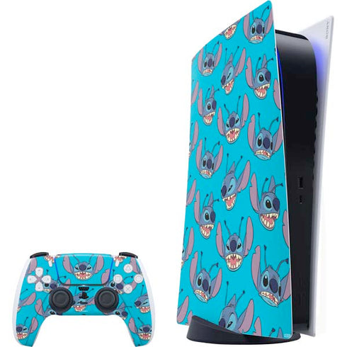 Disney Lilo and Stitch Face Expression Pattern PlayStation PS5 Skins