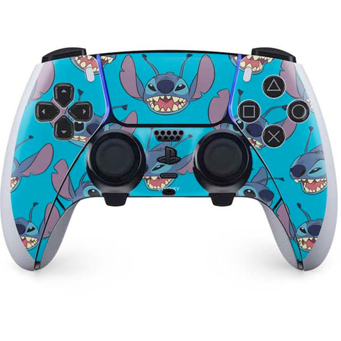 Disney Lilo and Stitch Face Expression Pattern PS5 DualSense Edge Pro Controller Skin