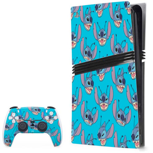 Disney Lilo and Stitch Face Expression Pattern PS5 Pro Bundle Skin