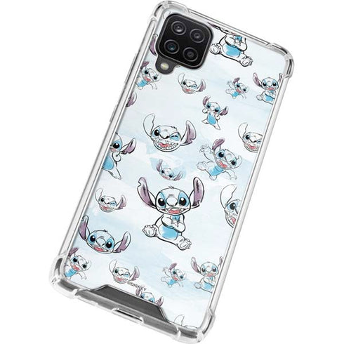 Disney Lilo and Stitch Pattern Galaxy A12 Clear Case