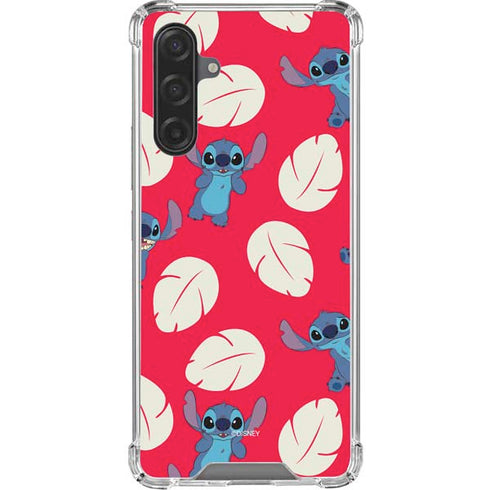 Disney Lilo and Stitch Character Pattern Galaxy A17 Clear Case