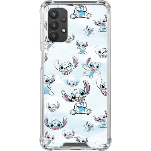Disney Lilo and Stitch Pattern Galaxy A32 5G Clear Case
