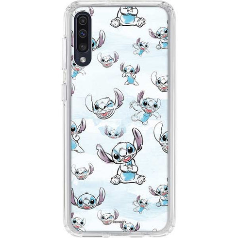 Disney Lilo and Stitch Pattern Galaxy A50 Clear Case