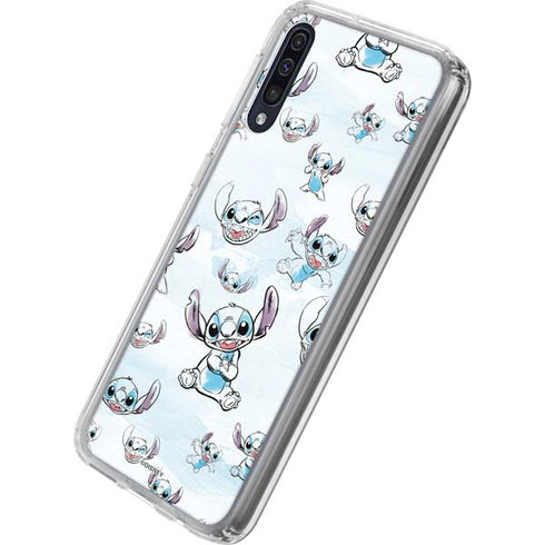 Disney Lilo and Stitch Pattern Galaxy A50 Clear Case
